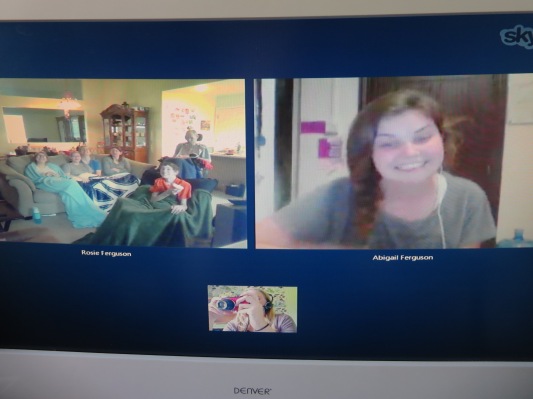 Skyping the fam! 50 days until I get to see them in person!